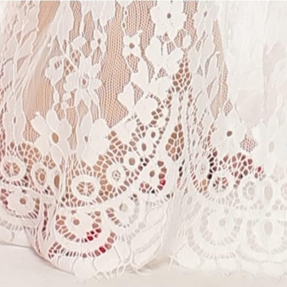 Sexy White Lace Maxi Dress Empire Waist Sheer Full Length Gown Long Lingerie New - Picture 7 of 12